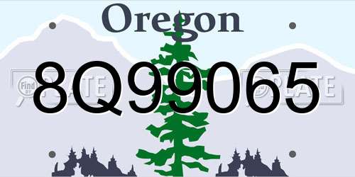 8Q99065 Oregon License Plate