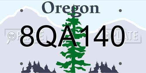 8QA140 Oregon License Plate