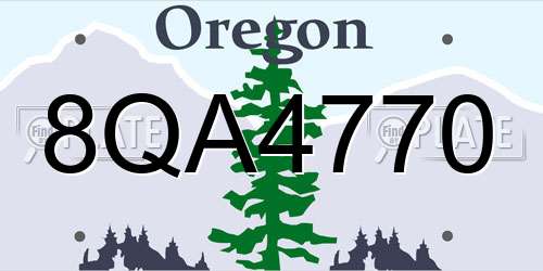 8QA4770 Oregon License Plate