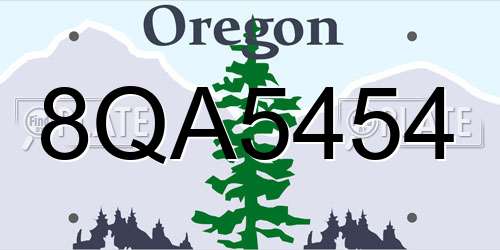 8QA5454 Oregon License Plate