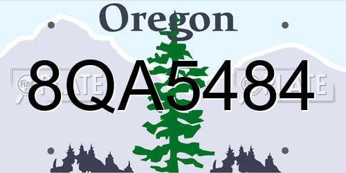 8QA5484 Oregon License Plate