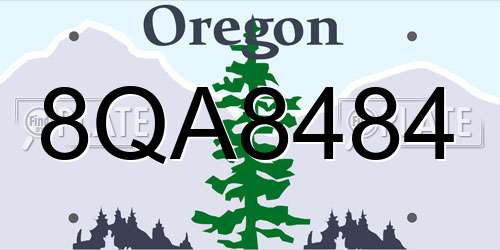 8QA8484 Oregon License Plate