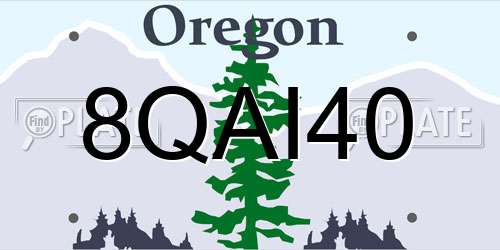 8QAI40 Oregon License Plate