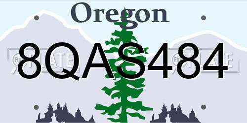 8QAS484 Oregon License Plate