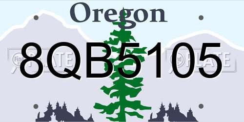 8QB5105 Oregon License Plate