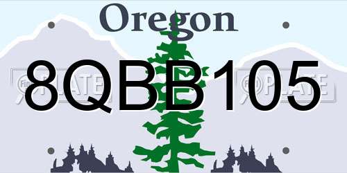 8QBB105 Oregon License Plate