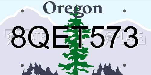 8QET573 Oregon License Plate