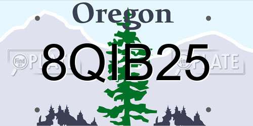 8QIB25 Oregon License Plate