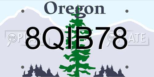 8QIB78 Oregon License Plate