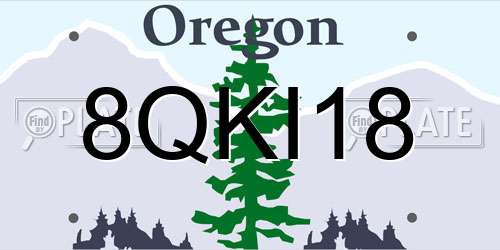 8QKI18 Oregon License Plate