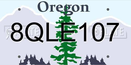 8QLE107 Oregon License Plate