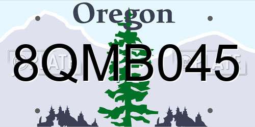 8QMB045 Oregon License Plate