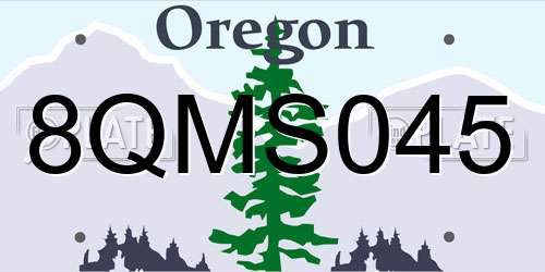 8QMS045 Oregon License Plate