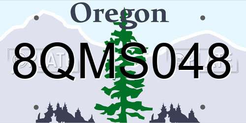 8QMS048 Oregon License Plate