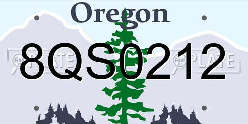 8QS0212 Oregon License Plate