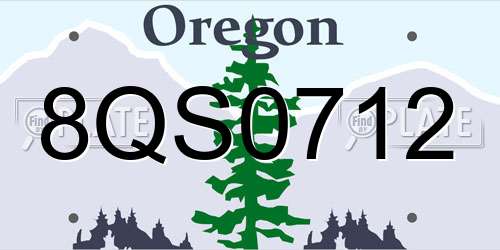 8QS0712 Oregon License Plate
