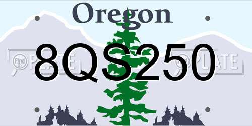 8QS250 Oregon License Plate