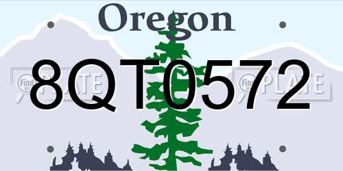 8QT0572 Oregon License Plate