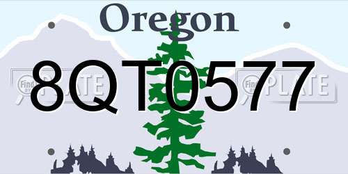 8QT0577 Oregon License Plate