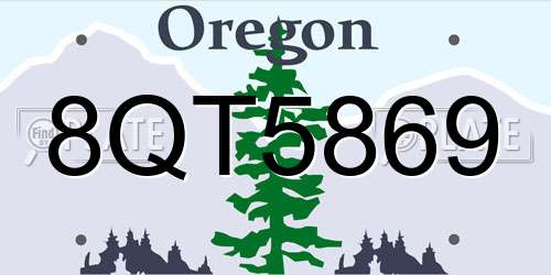 8QT5869 Oregon License Plate