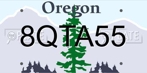8QTA55 Oregon License Plate