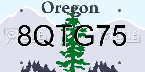 8QTG75 Oregon License Plate