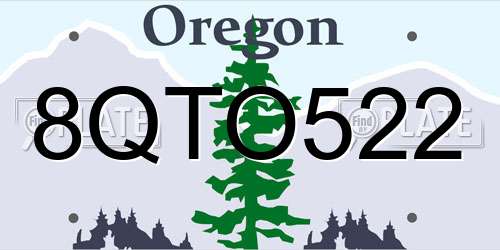 8QTO522 Oregon License Plate