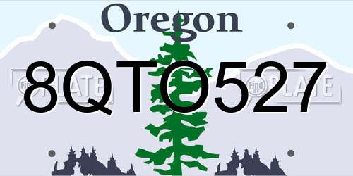 8QTO527 Oregon License Plate