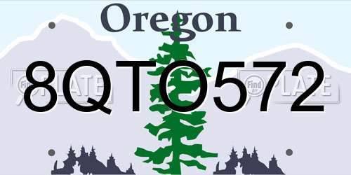 8QTO572 Oregon License Plate