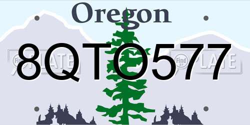 8QTO577 Oregon License Plate