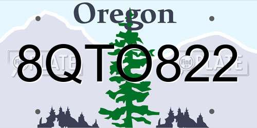 8QTO822 Oregon License Plate