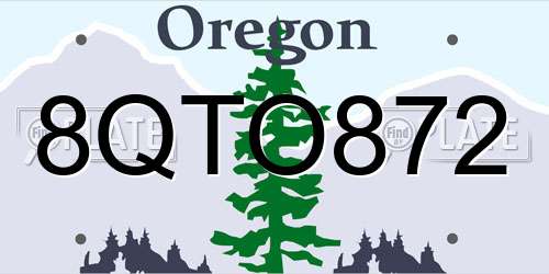 8QTO872 Oregon License Plate
