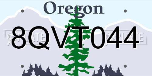8QVT044 Oregon License Plate