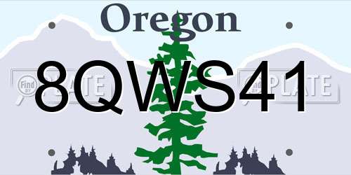 8QWS41 Oregon License Plate