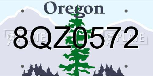 8QZ0572 Oregon License Plate