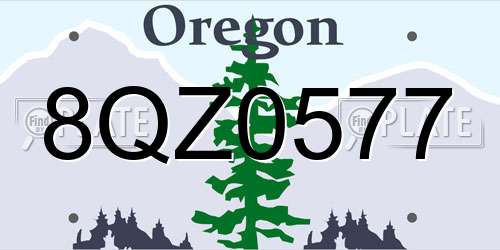 8QZ0577 Oregon License Plate