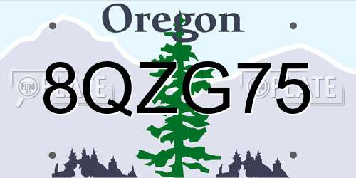 8QZG75 Oregon License Plate