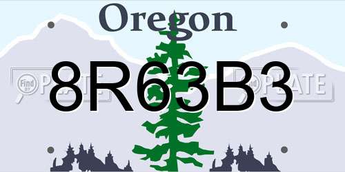 8R63B3 Oregon License Plate