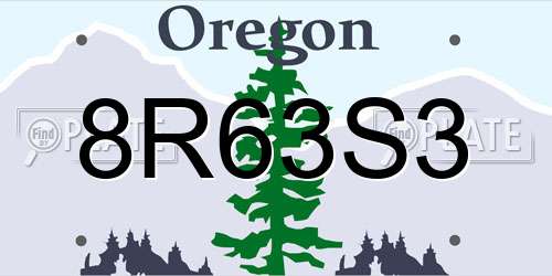 8R63S3 Oregon License Plate