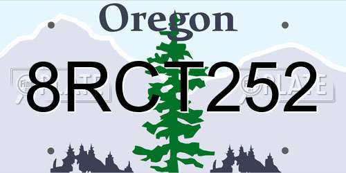 8RCT252 Oregon License Plate
