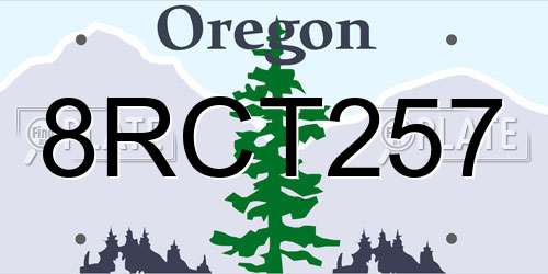 8RCT257 Oregon License Plate