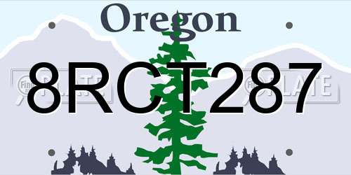 8RCT287 Oregon License Plate