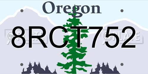 8RCT752 Oregon License Plate