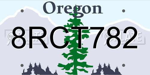 8RCT782 Oregon License Plate
