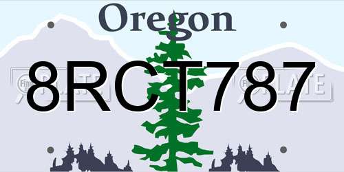 8RCT787 Oregon License Plate