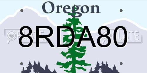 8RDA80 Oregon License Plate