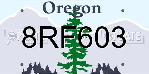 8RF603 Oregon License Plate