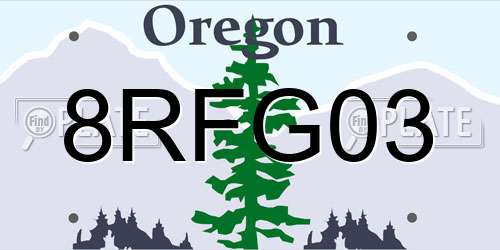 8RFG03 Oregon License Plate