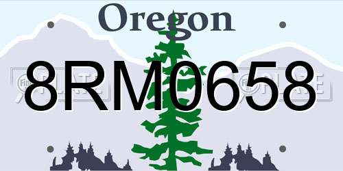 8RM0658 Oregon License Plate