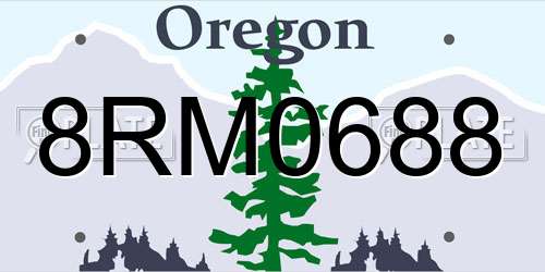 8RM0688 Oregon License Plate